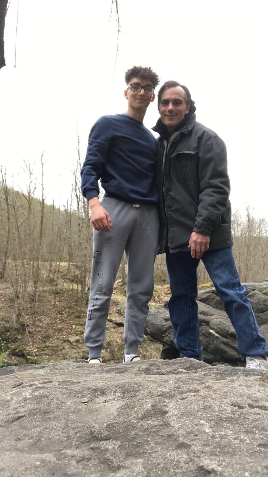 Kris Oddo with his dad outdoors