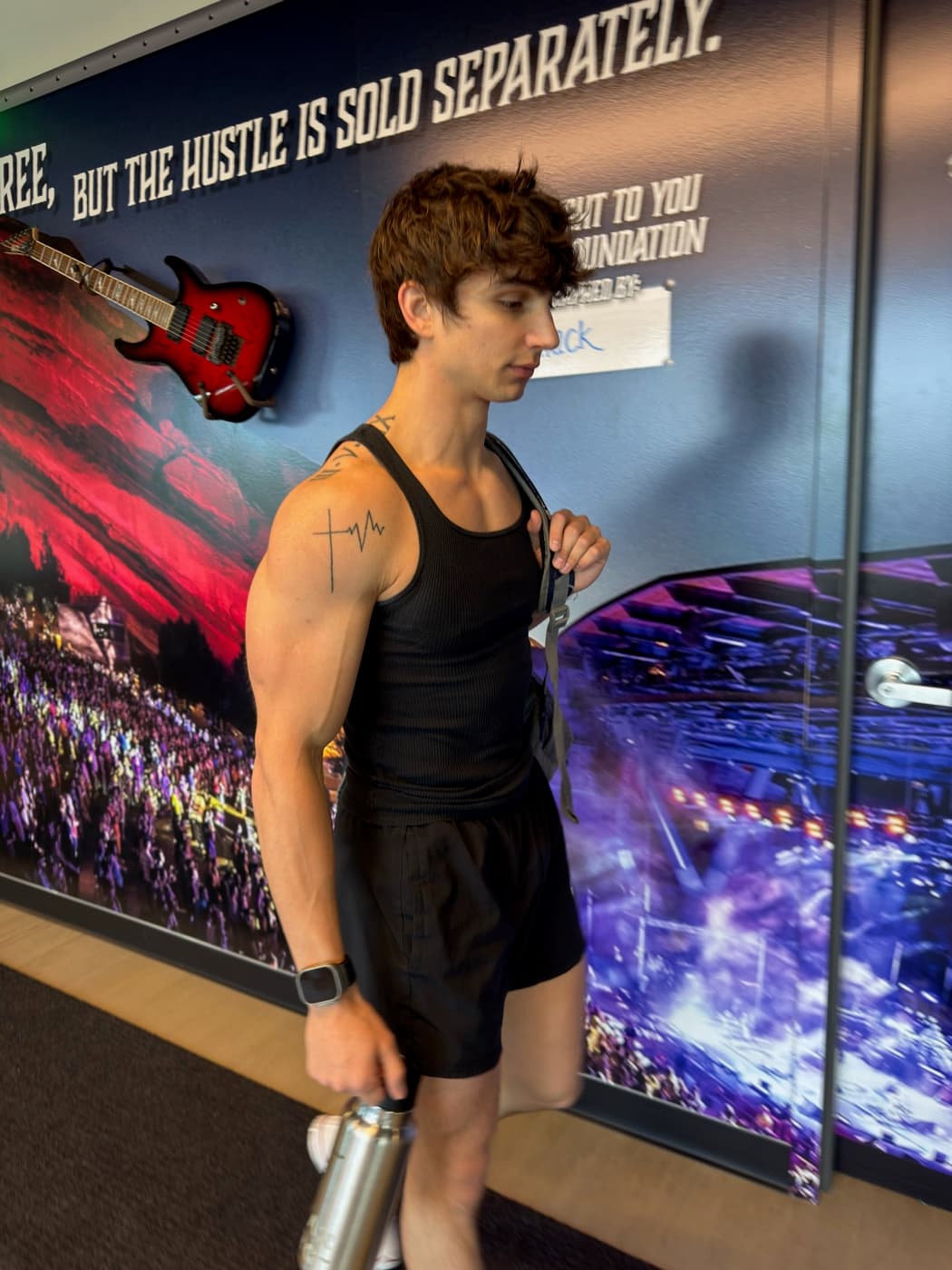 Kris Oddo arriving at the gym