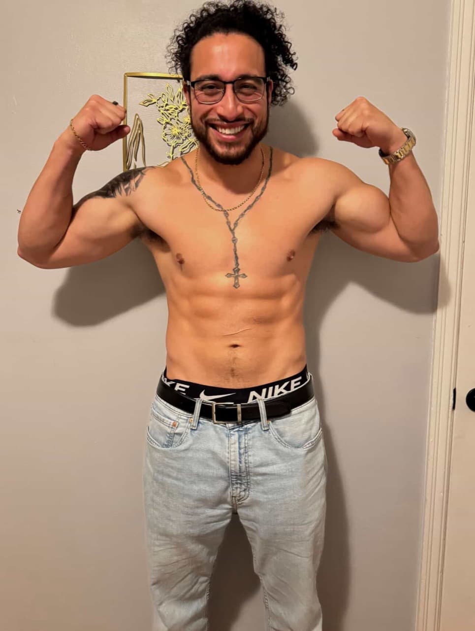 Anonymous Geebs client after body recomposition transformation front view