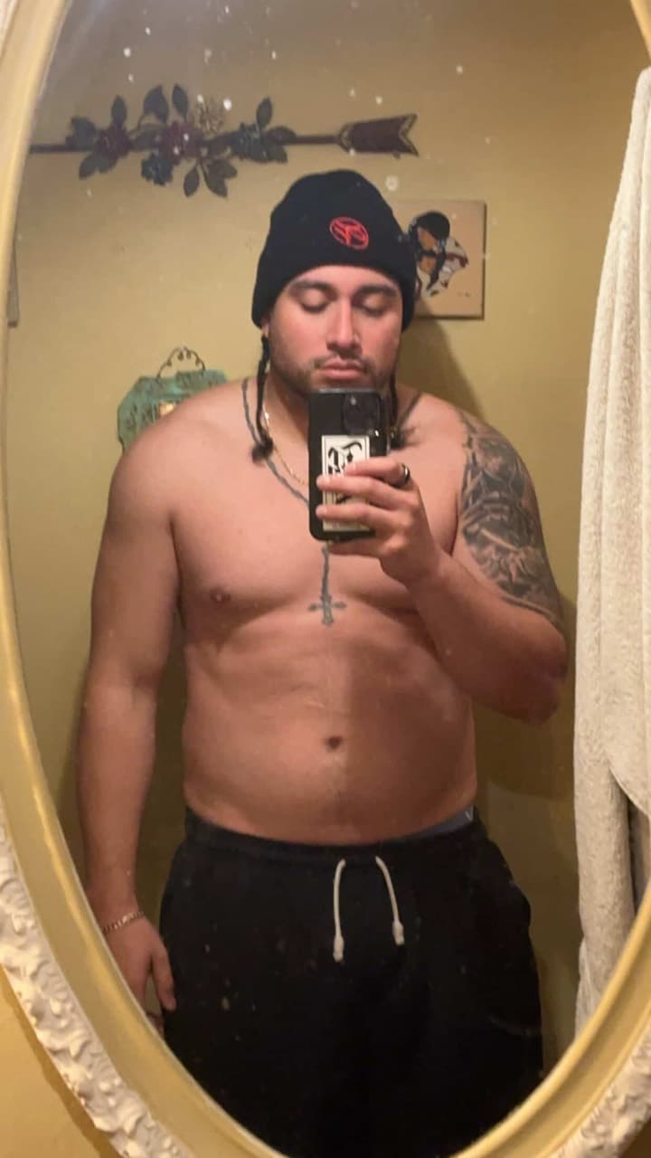 Anonymous Geebs client before body recomposition transformation front view