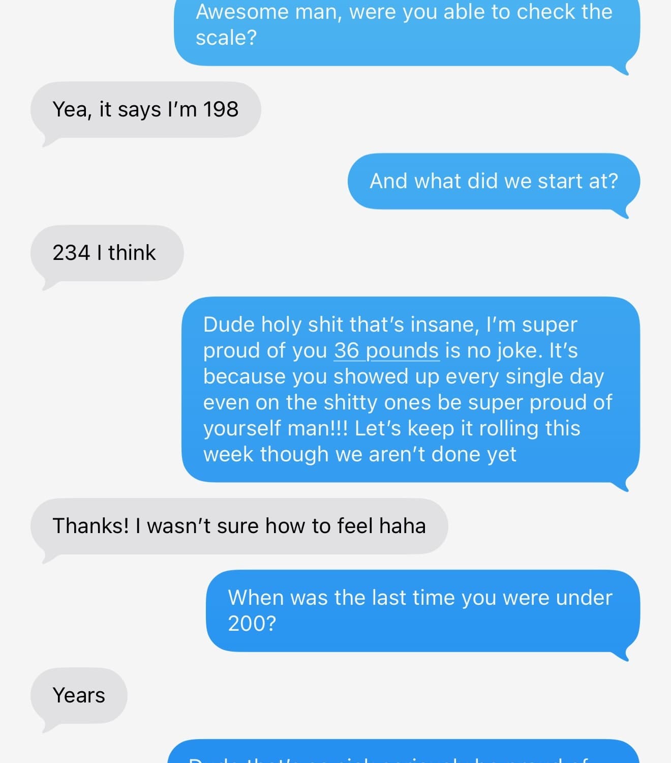 Anonymous client's coaching result shared with permission
